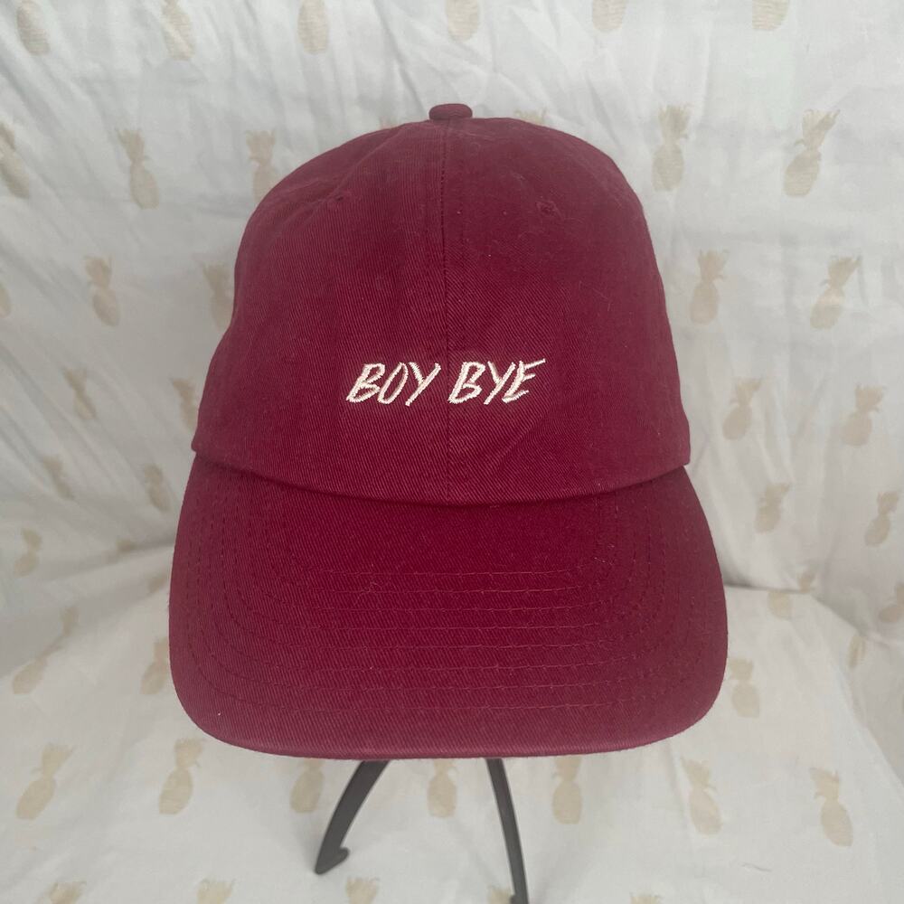 Boy Bye burgundy baseball cap cotton adjustable EUC